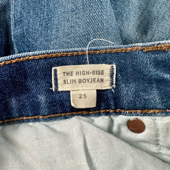 Madewell Women's 25 The High-Rise Slim BoyJean Medium Wash Stretch Denim - Picture 4 of 9